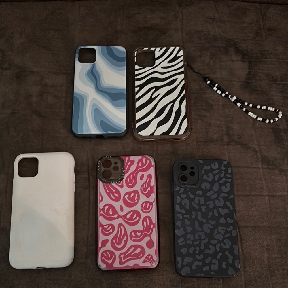 Stylish Phone Case Set - Blue, Black, Pink, White